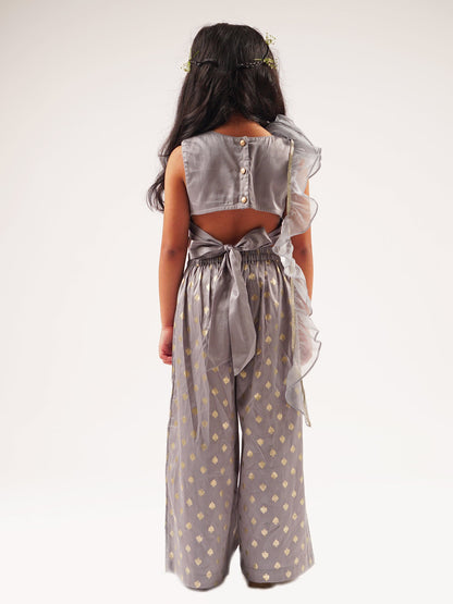 Mehfil Grey Girls Co-ordinate set for Girls