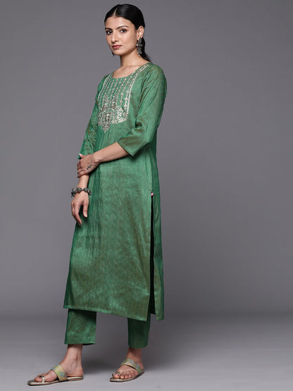Dhiyona VA Women's Ethnic Motifs Embroidered Kurta with Trousers & With Dupatta