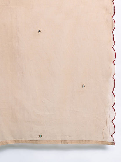 Floral Embroidered Kurta with Trousers & Dupatta