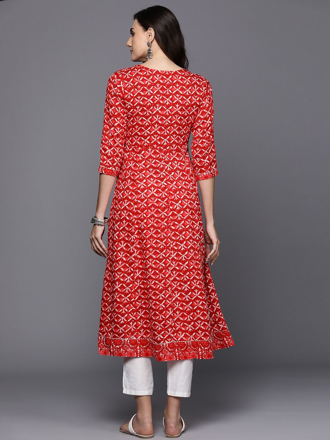 Dhiyona IE Ethnic Motifs Printed Sequinned Detail A-Line Kurta