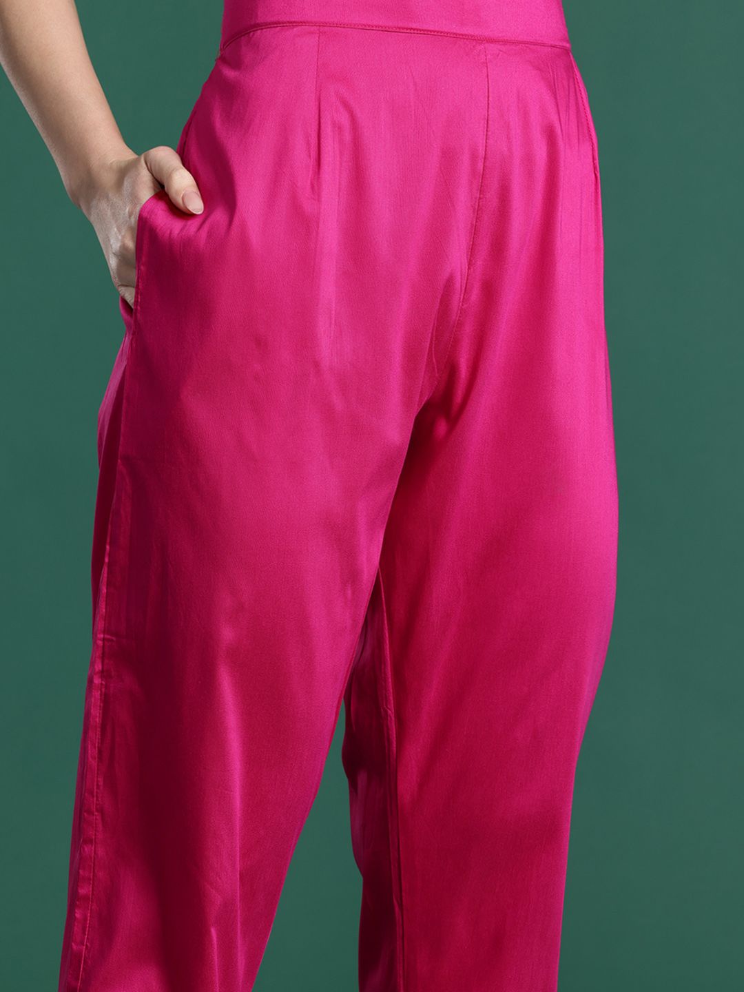 Ethnic Motifs Embroidered Sequinned Kurta with Trousers & With Dupatta