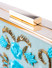 Dhiyona NR Blue & Gold-Toned Embroidered Box Clutch