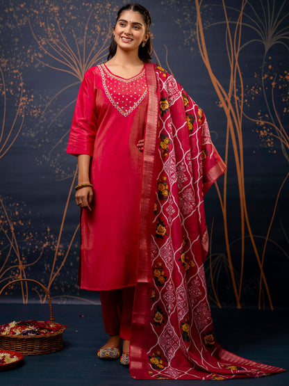 Dhiyona VV Women's Kurta and Pant Sets Simar Silk fabric