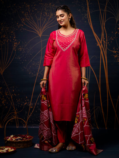 Dhiyona VV Women's Kurta and Pant Sets Simar Silk fabric