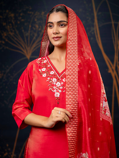 Dhiyona VV Women's Kurta and Pant Sets Simar Silk fabric