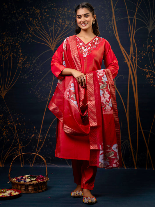 Dhiyona VV Women's Kurta and Pant Sets Simar Silk fabric