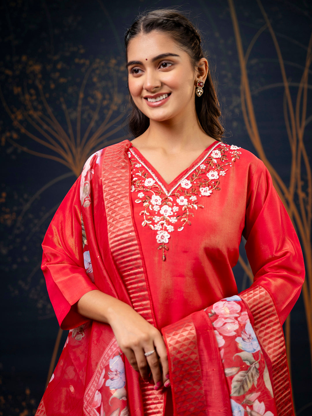 Dhiyona VV Women's Kurta and Pant Sets Simar Silk fabric