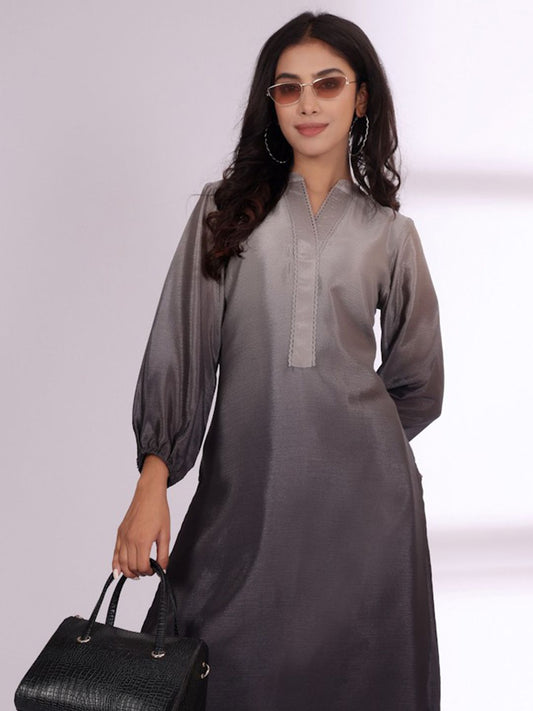 Dhiyona VA Women'sMandarin Collar Straight Kurta with Trousers