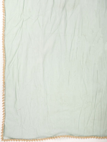 Dhiyona OD  Embroidered Gota Patti Straight Kurta With Trousers & Dupatta