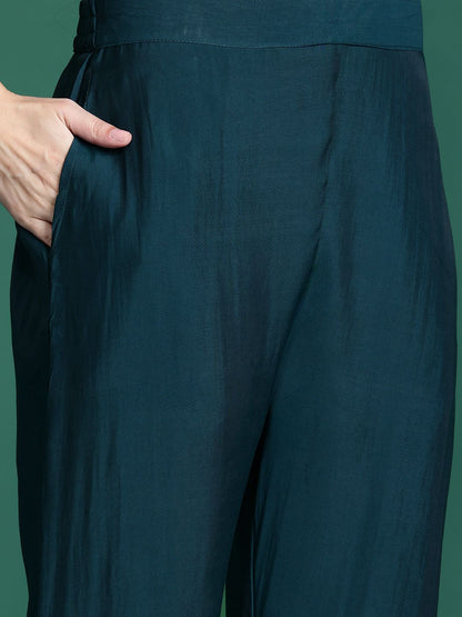 Ethnic Motifs Embroidered Kurta with Trousers & Dupatta