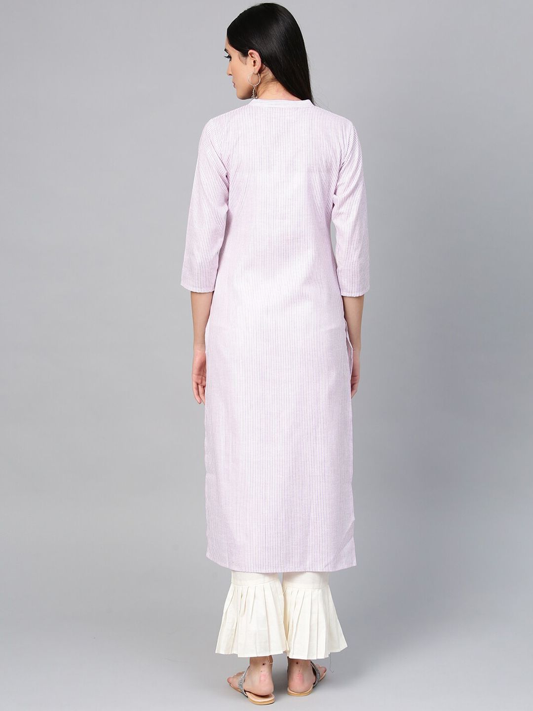 Dhiyona IE Women Purple Striped Kurta