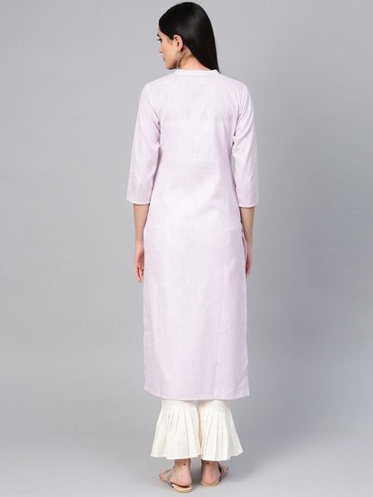 Dhiyona IE Women Purple Striped Kurta