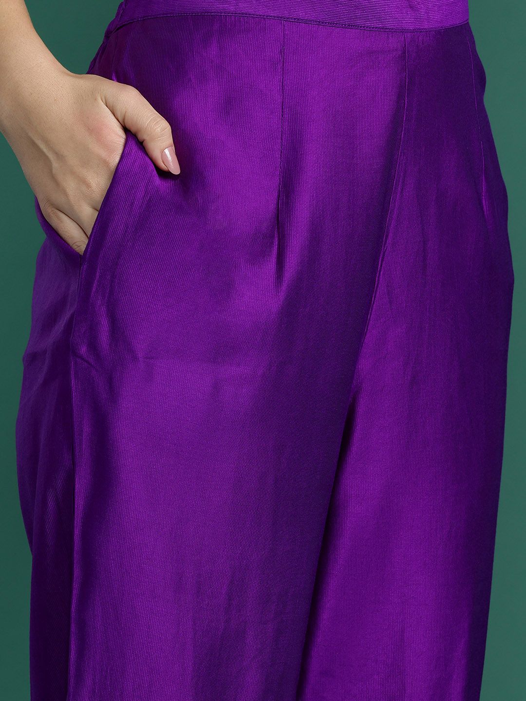 Dhiyona IE Floral Embroidered Sequinned Liva Kurta With Trousers & Dupatta