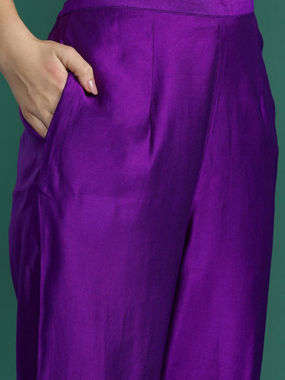 Dhiyona IE Floral Embroidered Sequinned Liva Kurta With Trousers & Dupatta