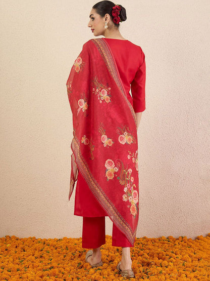 Dhiyona IE Women Solid Kurta with Pyjama & Dupatta