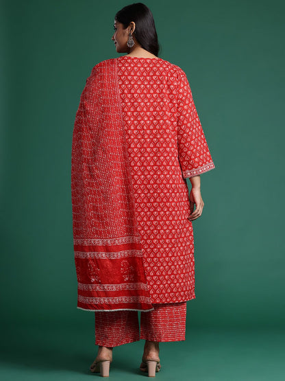 Dhiyona IE Ethnic Motifs Printed Kurta with Trousers & Dupatta