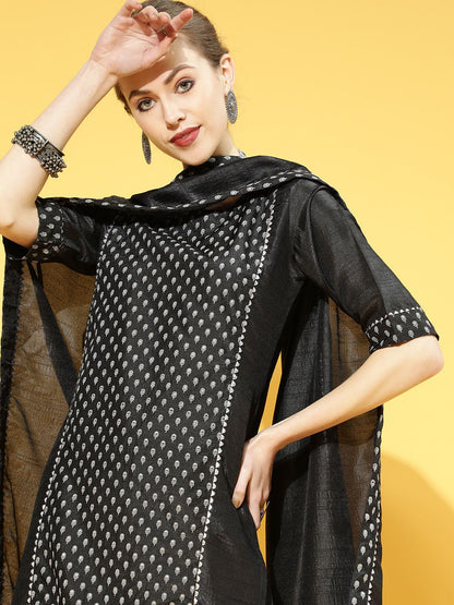 Dhiyona IE Floral Polyester Kurta Set