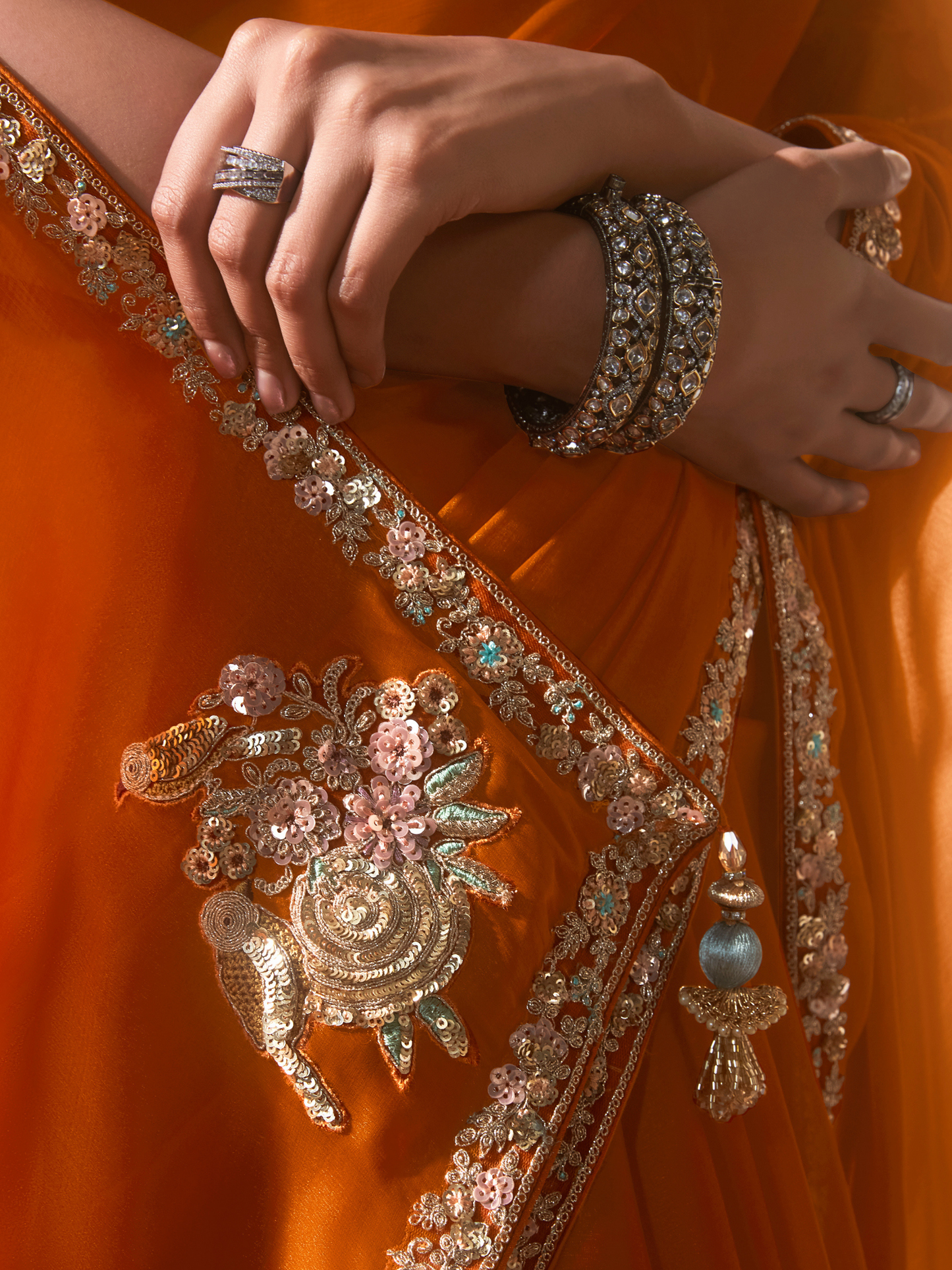 Dhiyona KM Women Orange Saree: Effortless Elegance For Every Occasion