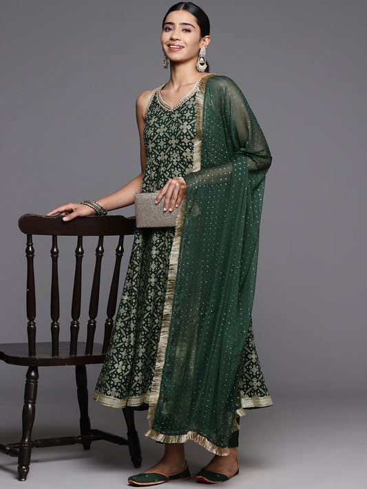 Dhiyona VA Women's Regular Sequined Kurta with Trousers & Dupatta