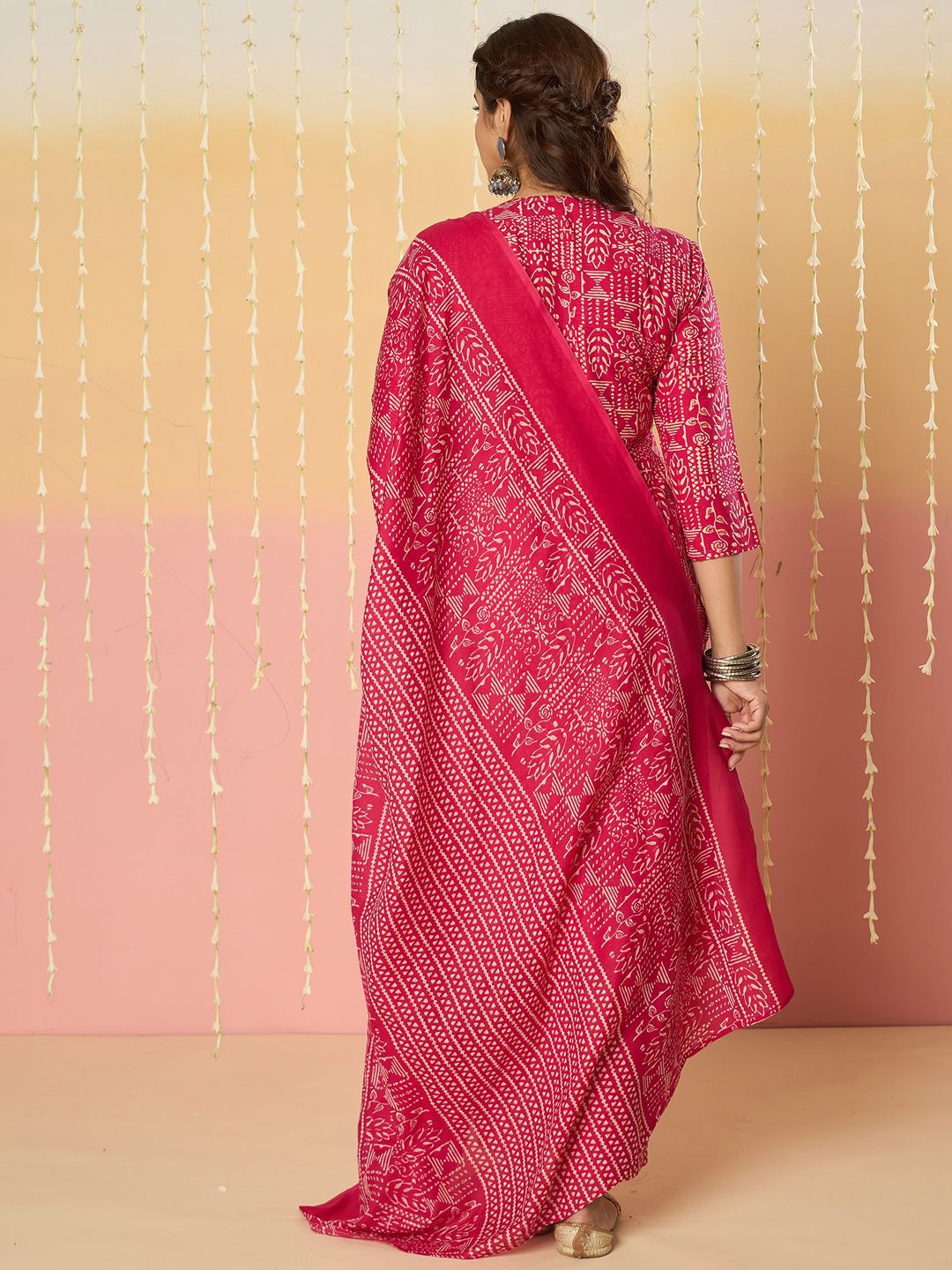 Women Ethnic Motifs Printed Regular Pure Cotton Kurta with Trousers & With Dupatta