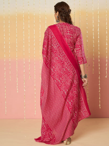 Women Ethnic Motifs Printed Regular Pure Cotton Kurta with Trousers & With Dupatta