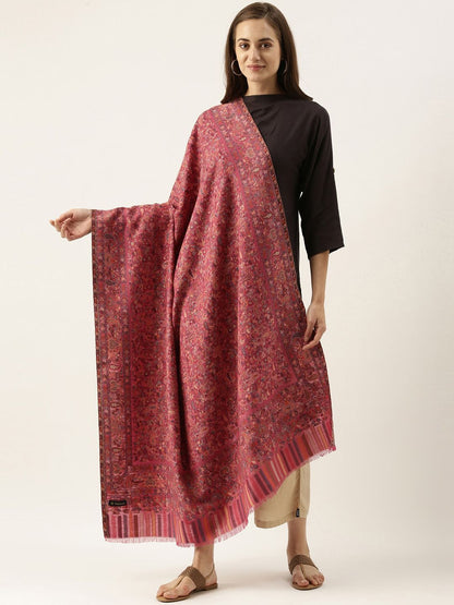 Dhiyona PA Women Pink Kaani Woven Design Shawl
