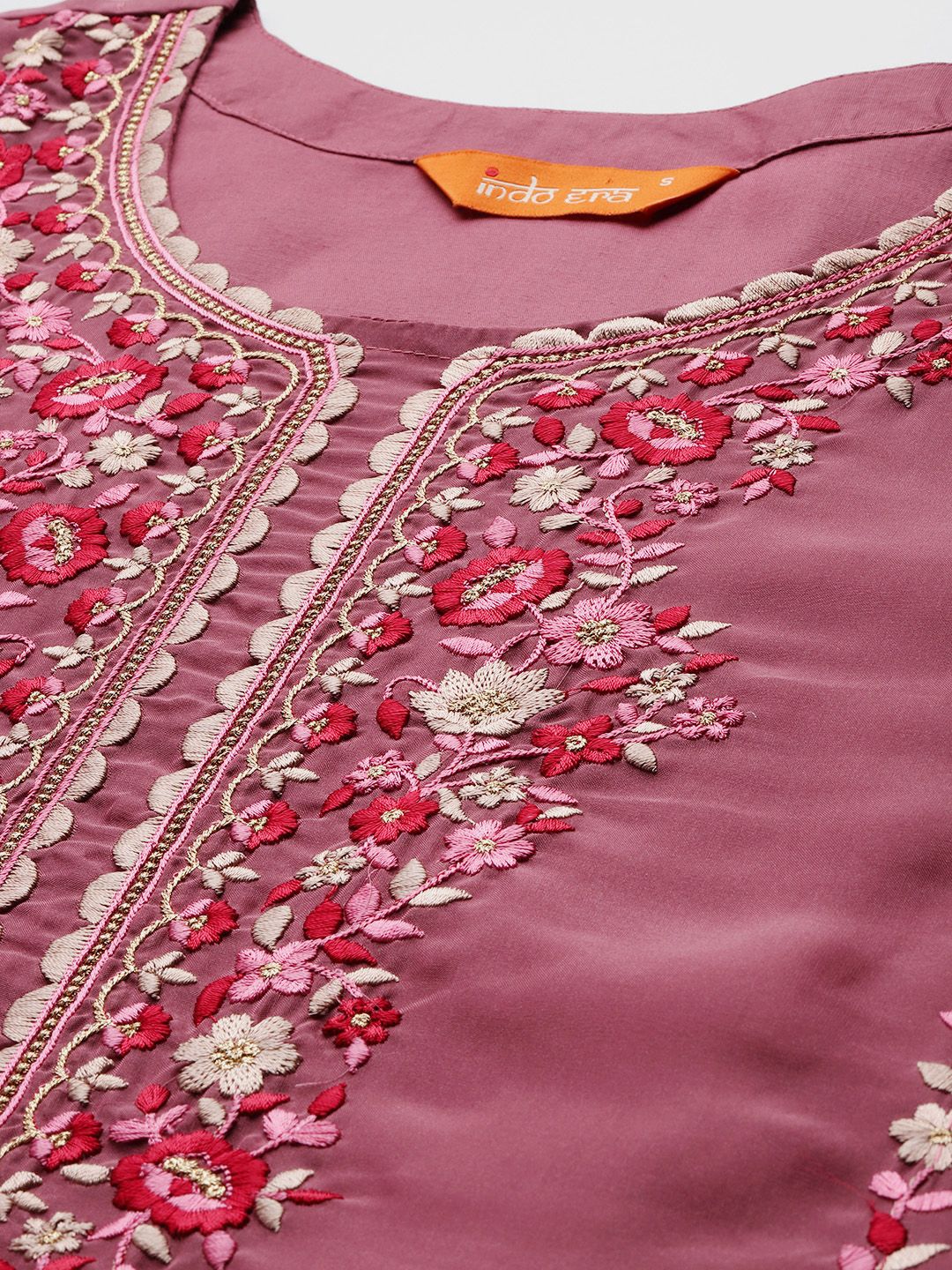 Floral Embroidered Regular Thread Work Kurta with Trousers & With Dupatta