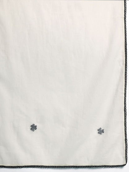 Dhiyona IE Ethnic Motifs Embroidered Regular Pure Cotton Kurta with Trousers & Dupatta