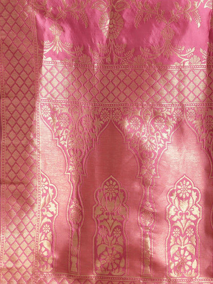 Dhiyona VA Women's Mustard Yellow & Pink Embroidered Kurta with Trousers & Dupatta