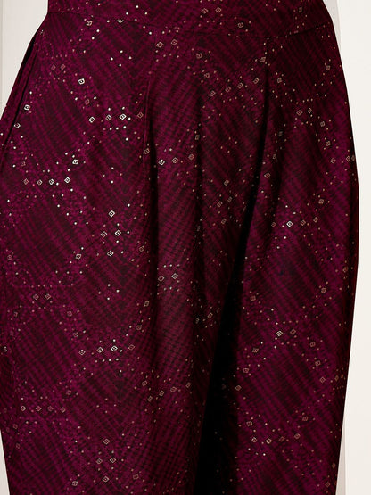Dhiyona IS Women's Ethnic Motifs Printed V-neck Kurta And Trousers