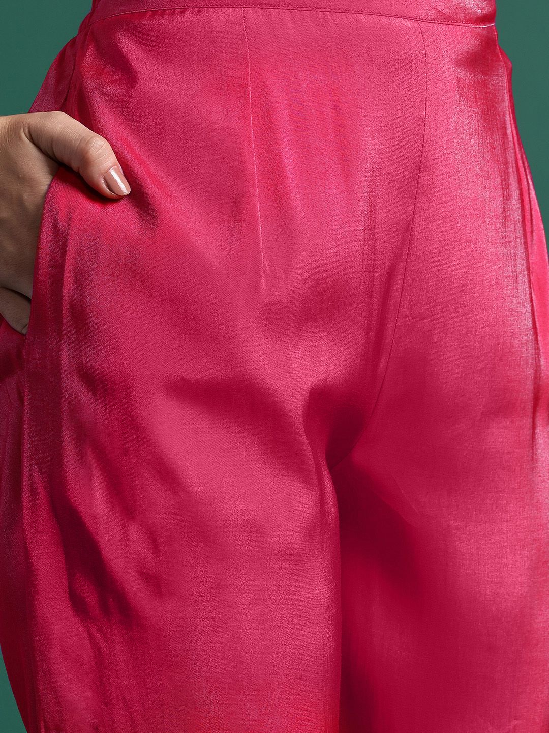 Women Ethnic Motifs Jacquard Zari Kurta with Trousers & With Dupatta