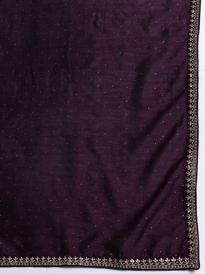 Ethnic Motifs Embroidered Sequinned Kurta With Trousers & Dupatta