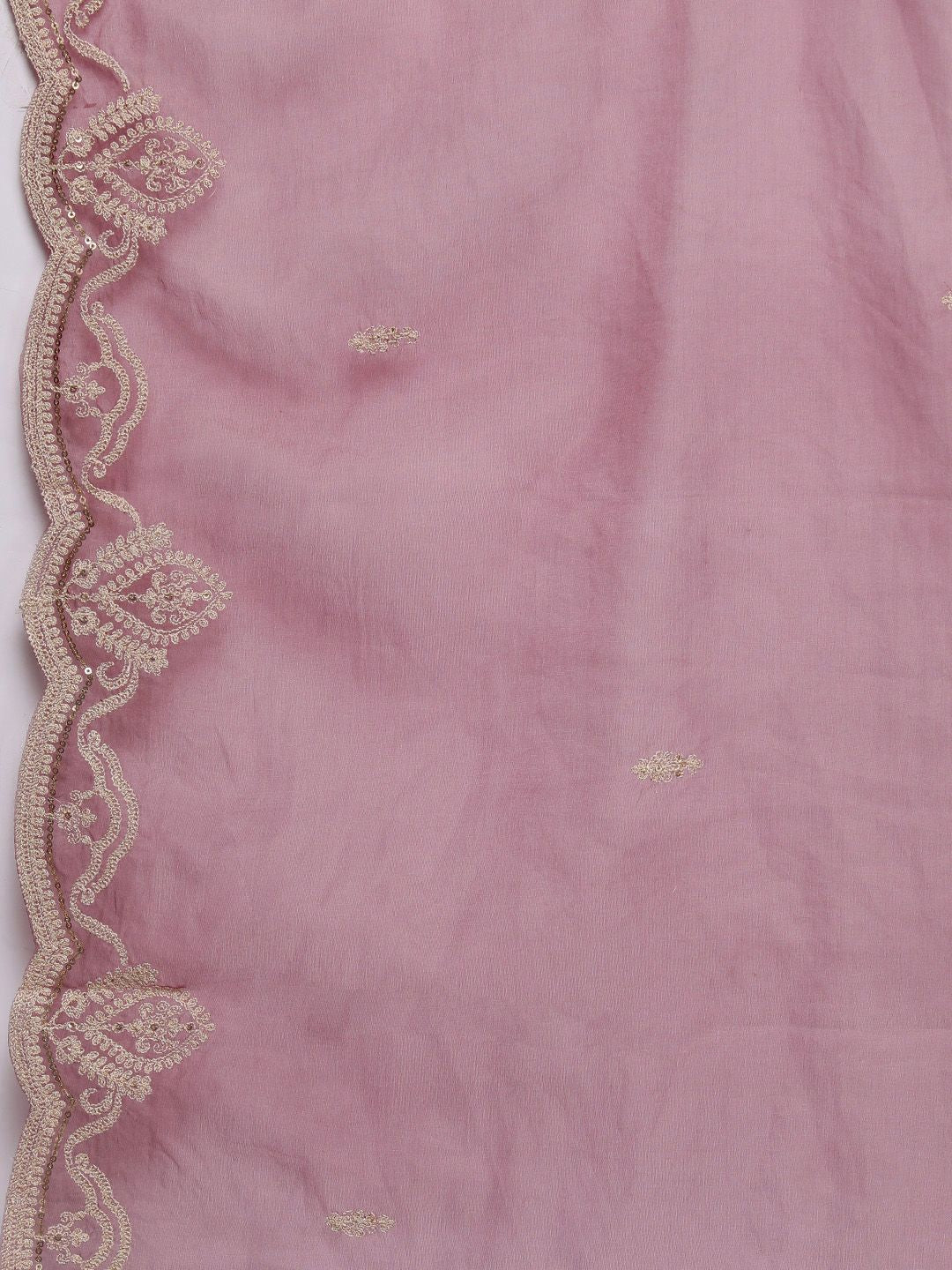 Dhiyona IE Women Embroidered Regular Sequined Kurta with Trousers & Dupatta