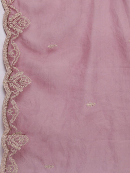 Dhiyona IE Women Embroidered Regular Sequined Kurta with Trousers & Dupatta
