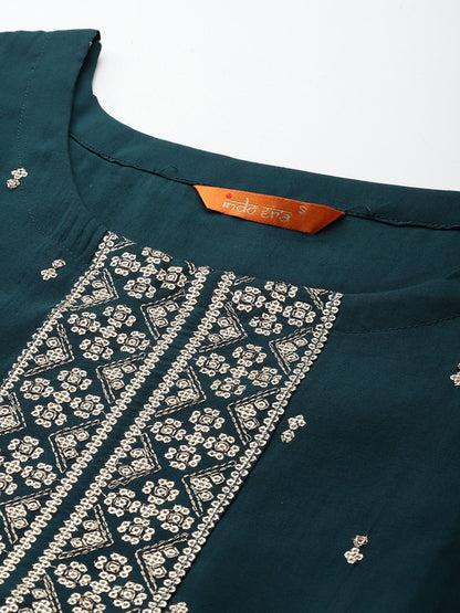 Ethnic Motifs Embroidered Kurta with Trousers & Dupatta