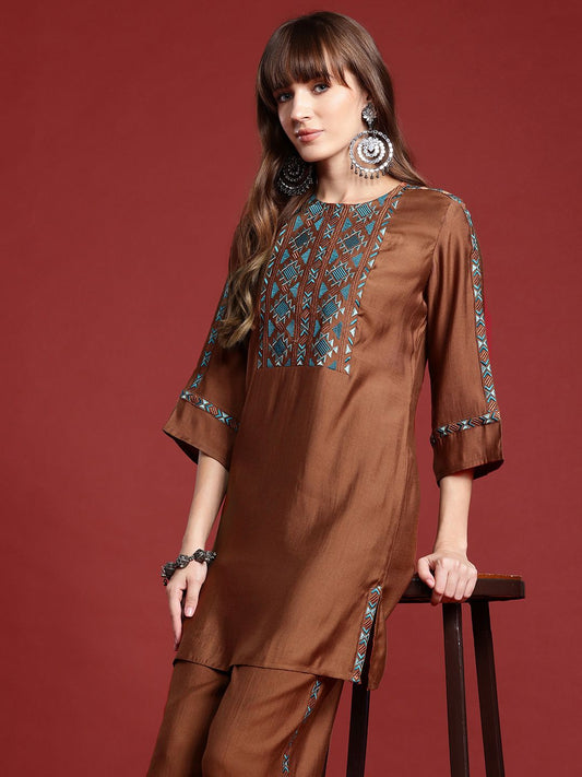 Dhiyona IE Brown Women Co-Ord Set