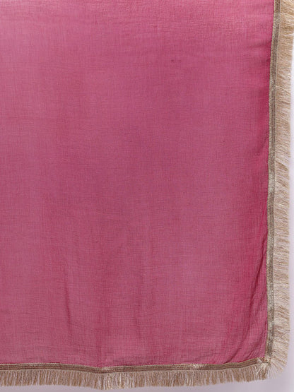 Dhiyona VA Women'sEthnic Motifs Embroidered Zari Kurta With Palazzos & Dupatta