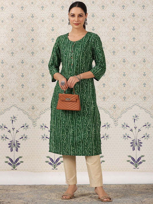 Dhiyona OD  Bandhani Printed Straight Kurta