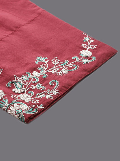 Dhiyona VA Women'sFloral Embroidered Regular Kurta with Trousers & Dupatta