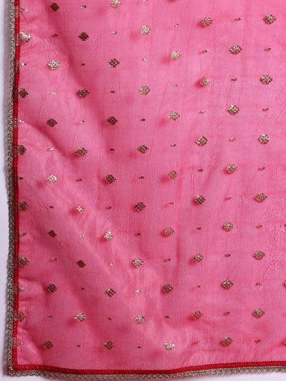 Women Ethnic Motifs Embroidered Regular Sequinned Liva Kurta with Trousers & With Dupatta