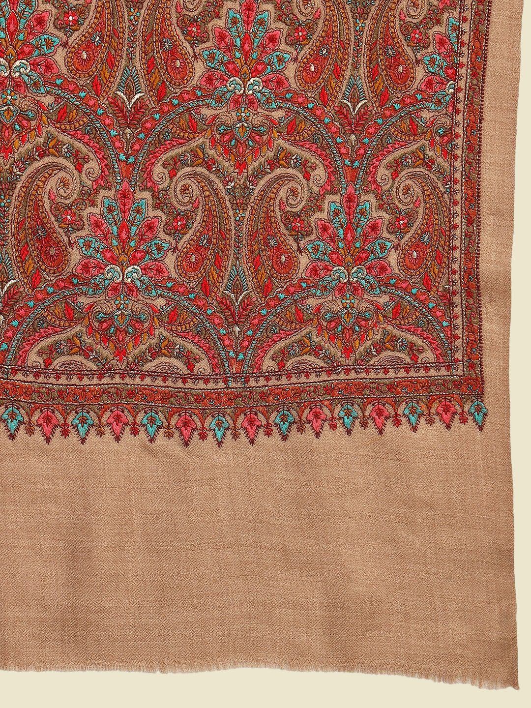 Dhiyona PA Paisley Embroidered Woollen Silk Shawl