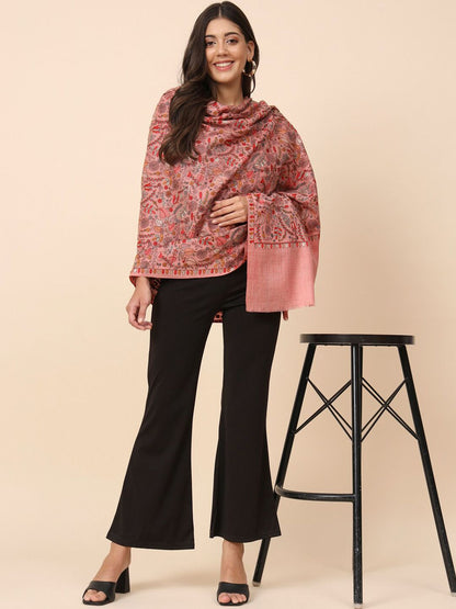 Dhiyona PA Ethnic Motifs Embroidered Woollen Shawl