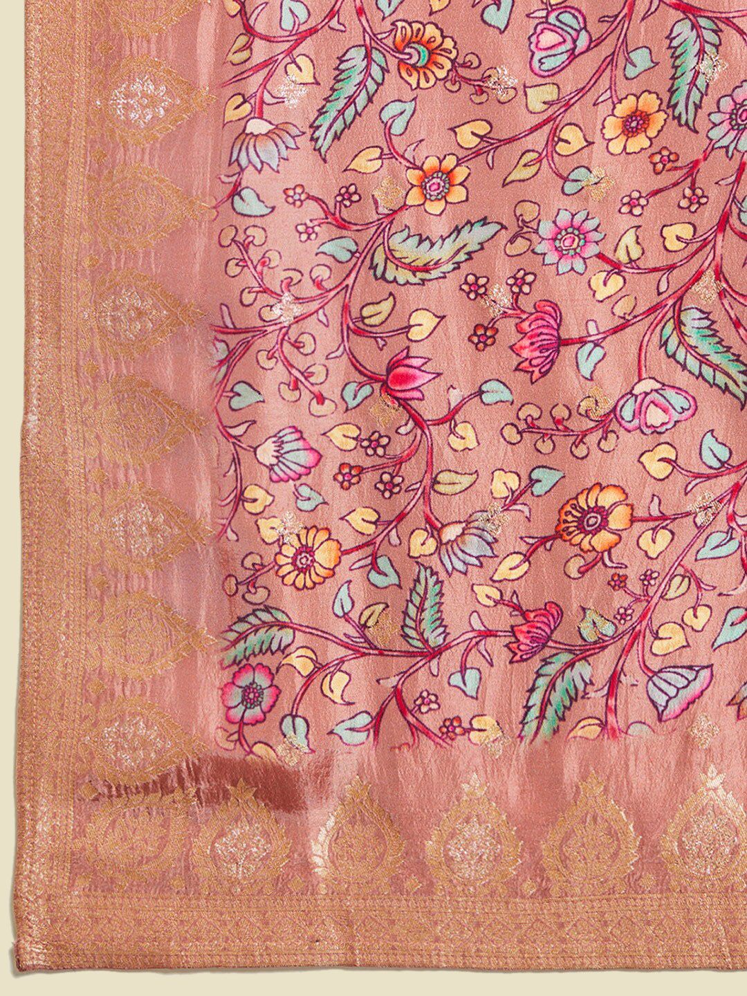 Dhiyona SO Women's Ethnic Motifs Embroidered Regular Zardozi Kurta With Trousers & Dupatta