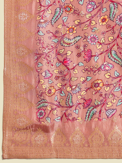 Dhiyona SO Women's Ethnic Motifs Embroidered Regular Zardozi Kurta With Trousers & Dupatta