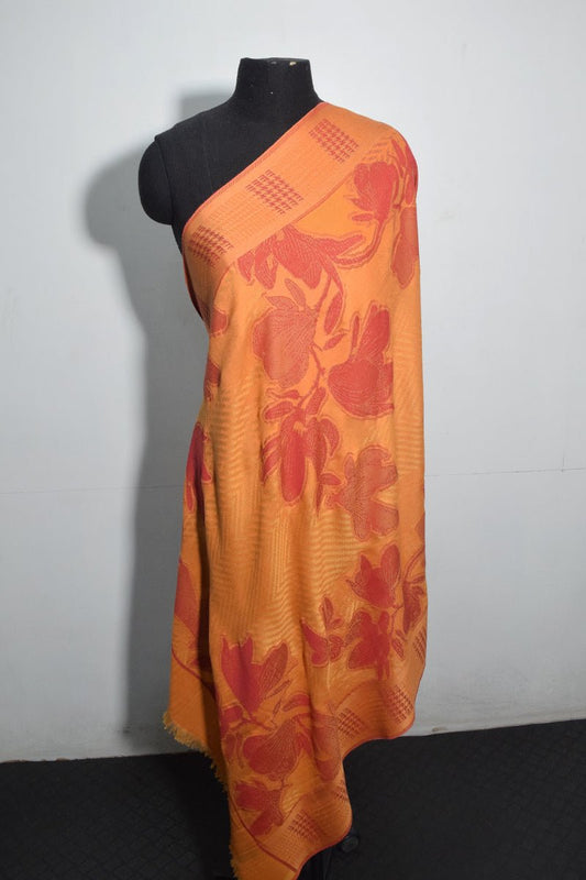 Orange Pashmina Woven Jacquard