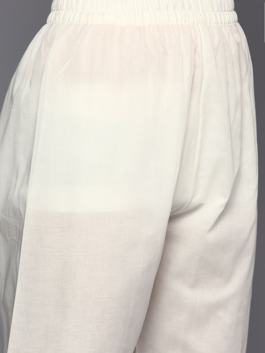 Women White & Pink Floral Embroidered Straight Kurta Trousers Dupatta