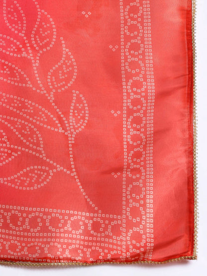 Dhiyona IE Ethnic Motifs Printed Zari Kurta with Trousers & With Dupatta