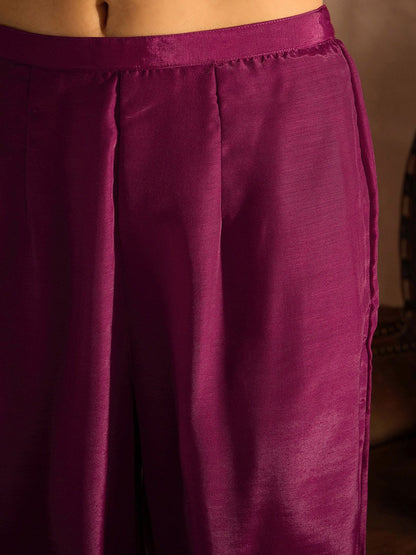 Ethnic Motifs Embroidered Thread Work Kurta with Trousers & Dupatta