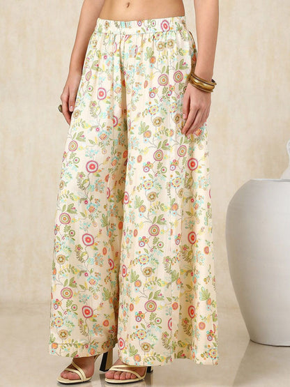 Dhiyona SO Women's Floral Printed Kaftan Kurta with Palazzos