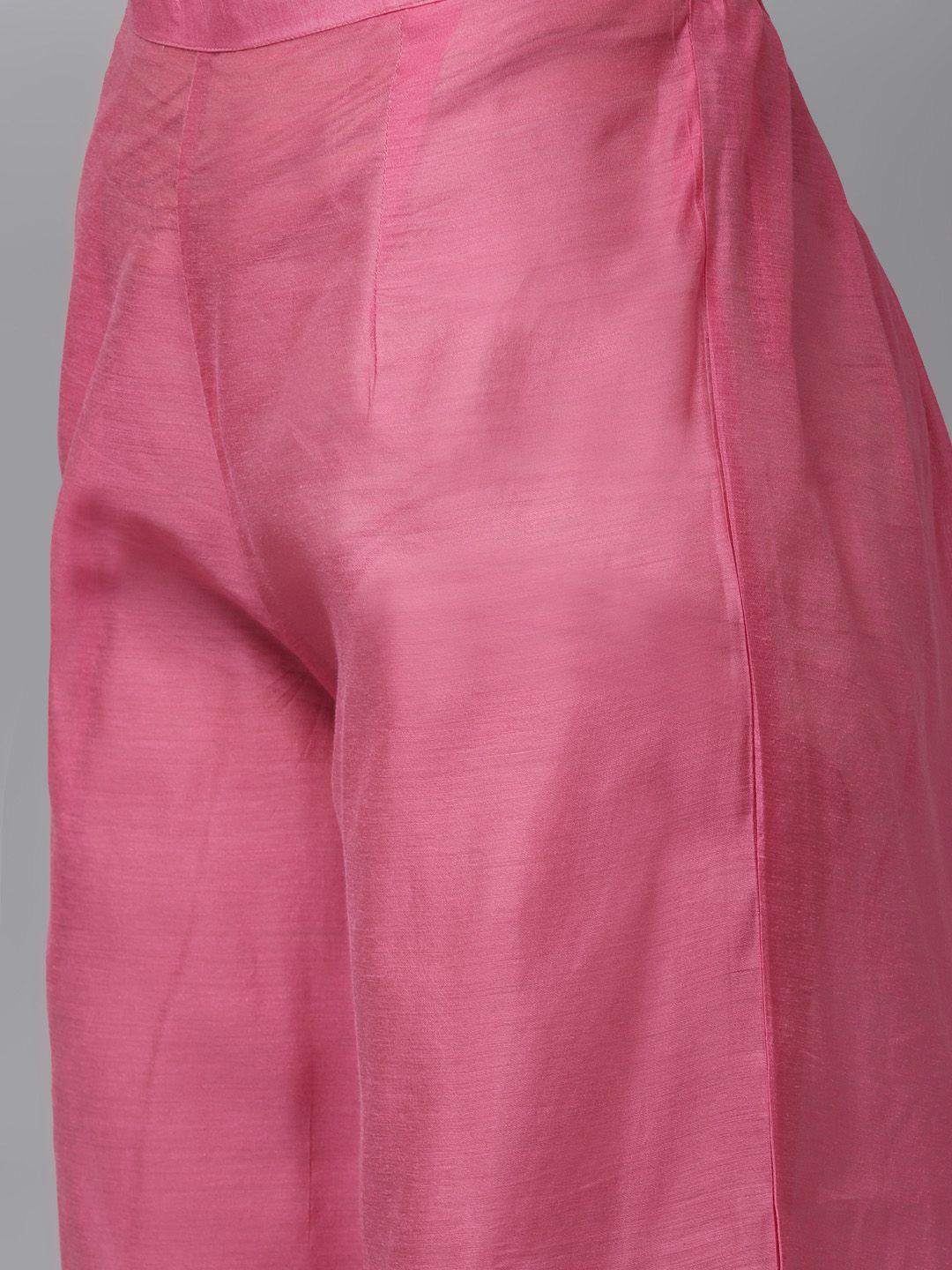 Women Pink Ethnic Motifs Embroidered Regular Kurta with Palazzos